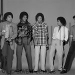 03-02-1979 Jackson 5, Michael, Jermaine, Marlon, Jackie and Tito Jackson at studio in Amsterdam, The Netherlands. 

[keywords]Black & White Image, Posed, Full Length[/keywords]